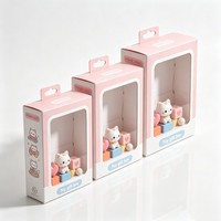 Boîte de présentation personnalisée pour figurines, boîte de présentation pour peluches, boîte cadeau pliable en carton ondulé avec fenêtre