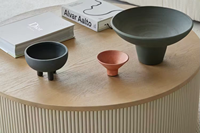 Skandi navis cher minimalisti scher Luxus-Eichenholz aus runder Couch tisch mit Schubladen Kaffee sagt für Wohnzimmer