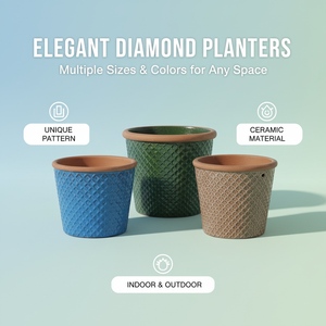 Grands pots à fleurs en céramique durables avec un design classique moderne, finition émaillée pour une utilisation en intérieur et en extérieur et pour les plantes d'intérieur - Product Image 3