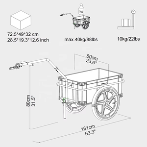 high quality convenient Grocery <b>Shopping</b> Transport Versatile Use cargo bicycle trailer - Product Image 4