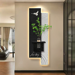 Nuovo Design di Lusso per Decorazione Casa: Dipinto in Porcellana con Incisione UV su MDF, Vaso con Albero Artificiale e <span class=keywords><strong>Arte</strong></span> Murale LED - Product Image 5