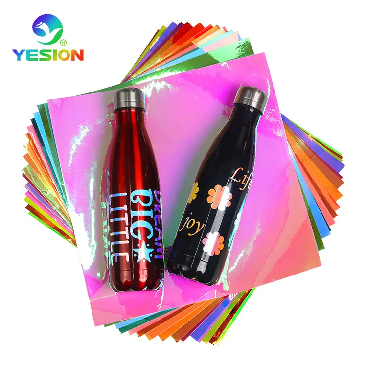 YESION HSV-nuevo producto de Pvc para manualidades, vinilo de corte de colores, reflectante holográfico, Arco Iris, vinilo de corte adhesivo permanente