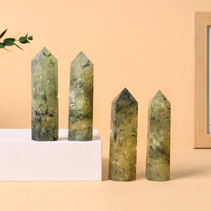 Pietre Naturali Curative all'Ingrosso, Cristallo di <span class=keywords><strong>Prehnite</strong></span> Lucidato a Forma di Torre per Decorazione - Product Image 5