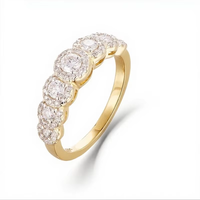 Bague en argent Moissanite Bague en argent 925 empilable avec diamant pour femme Bague de mariage circulaire blanche incrustée de Moissanite