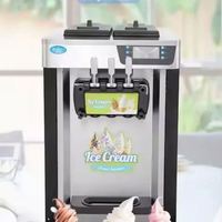 Nouvelle machine à crème glacée de haute précision en acier inoxydable de qualité alimentaire avec 2+1 saveurs (Fruits, Yaourt, Chocolat et Maïs)