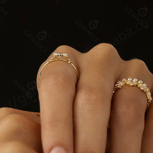 Gemnel Compromiso de lujo 925 Anillo de Bodas de diamantes Marquesa de plata esterlina - Product Image 6