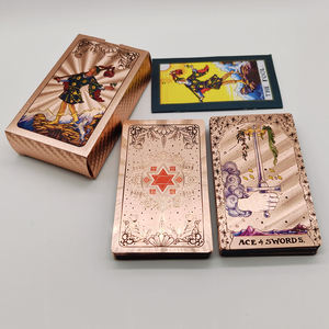 Rosa rosa Oracle mazzo di carte impermeabile lamina d'oro tarocchi di plastica carte divinazione misterioso <span class=keywords><strong>gioco</strong></span> da tavolo per l'applicazione della famiglia - Product Image 4