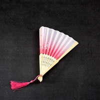 Éventail pliant en bambou de 21 cm, en soie, style antique, portable, pour la danse, Hanfu, usage quotidien, cadeau