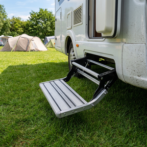 Escalón Manual Antideslizante de Aleación de Aluminio <span class=keywords><strong>para</strong></span> RV, Escalera de Entrada Plegable y Retráctil de 12V <span class=keywords><strong>para</strong></span> la Seguridad de Ancianos y Niños, <span class=keywords><strong>para</strong></span> Autocaravanas y Campers - Product Image 1