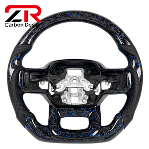 Accessoires intérieurs de voiture personnalisés en fibre de carbone forgée et cuir véritable pour volant de <span class=keywords><strong>Ford</strong></span> <span class=keywords><strong>Raptor</strong></span> <span class=keywords><strong>F</strong></span>-150 F150 XLT F250 2024 - Product Image 1