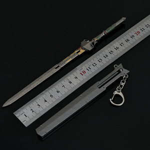 Lame de survie tactique Arena Breakout 22CM Full Metal Replica - In-Game Three Chi <span class=keywords><strong>Sword</strong></span> Collectible avec étui en cuir Cosplay - Product Image 3