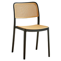 Chaise d'extérieur empilable scandinave économique en PP, durable et écologique, pour restaurant, hôtel et école