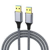 Câble d'extension de données USB 3.0 mâle-mâle, double tête pour boîtier de disque dur mobile, charge et connexion au refroidisseur d'ordinateur portable