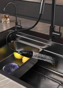 Fregadero de Cocina de Acero Inoxidable SUS304, Fregadero Grande de un Solo Tazón, Lavabo Integrado para Lavar Verduras, Fregadero Multifuncional Nano para Lavar Platos - Product Image 5