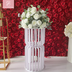 Decoraciones DE BODA Zócalos Cilindro redondo blanco Zócalo floral Soportes de exhibición Pedestal para eventos de fiesta de matrimonio - Product Image 4
