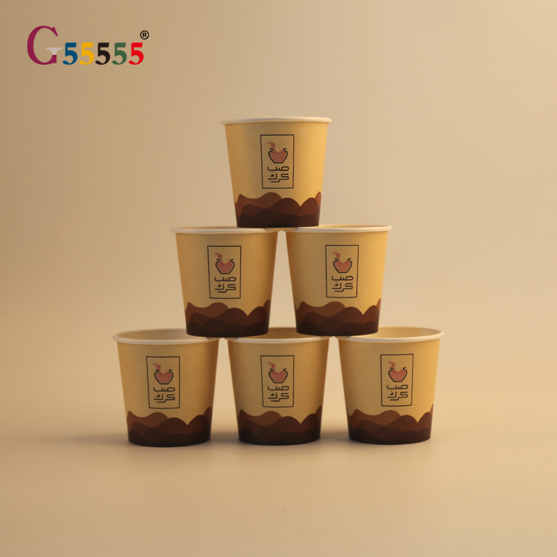 Eco-Friendly Disposable Paper Cups for Wine Energy Drinks and Food Packaging Kraft Hot Coffee Cups with Lids and Logo Stamp