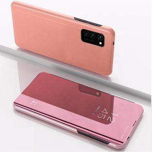 Pour Samsung Galaxy S20 Vue Dégagée Support Clapet Coque Étui Miroir <span class=keywords><strong>Galvanoplastie</strong></span> Placage Étui De Protection pour S20 - Product Image 2