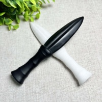 Vente en gros de couteaux en obsidienne cristalline de 5,9 pouces, modèles d'artisanat, Yin Yang, Feng Shui, énergie, décoration de la maison, cadeaux en cristal