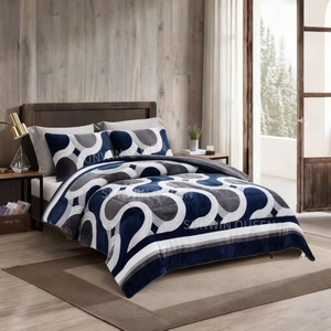 Thiết Kế Mới Mùa Đông Phương Tây <span class=keywords><strong>Aztec</strong></span> Hoa 3Pcs In Borrego Flannel Sherpa Thân Thiện Với Môi Chăn Bộ Đồ Giường Thiết Lập Siêu Mềm <span class=keywords><strong>Comforter</strong></span> - Product Image 3