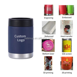 شعار مخصص 12 أونصة جدار مزدوج معزول الفولاذ المقاوم للصدأ كولا البيرة برودة يمكن كوزيس ضئيلة للشرب النبيذ وحامل - Product Image 5