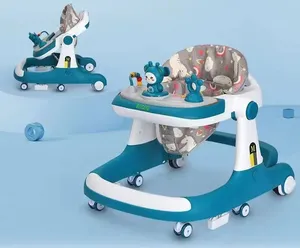 2024 nuova musica leggera in plastica multifunzione Cartoon Baby Walker con ruota muta