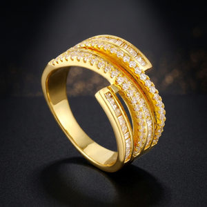 UM Jewelry Elegant Luxurious Platinum Plated <b>Cluster</b> Zircon <b>Crystal</b> Ring for Women-Trendy Engagement & Wedding - Product Image 5