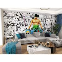 Peinture murale One Piece Zoro, chambre et appartement, art mural classique d'anime japonais