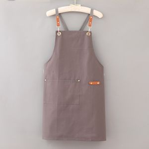 Tablier de restaurant respirant avec logo personnalisé Tablier de cuisine de chef en toile de coton confortable et réglable - Product Image 2