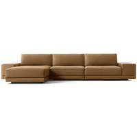 Canapé d'angle modulable de luxe italien moderne en forme de L, avec accoudoirs larges, pour intérieur, meuble artisanal pour hall d'hôtel