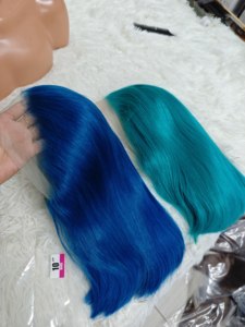 โปรโมชั่น $33 วิกผมบ๊อบผมตรงสี 13x4 ทำจากผมแท้ สีเทา ชมพู ฟ้า เขียว บราซิลเลี่ยน 10 นิ้ว วิกผมแท้แบบเรมี่ - Product Image 4