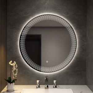 Miroir de salle de bain intelligent LED circulaire Bluetooth anti-buée personnalisé pour salon, hôtel, appartement - Product Image 5