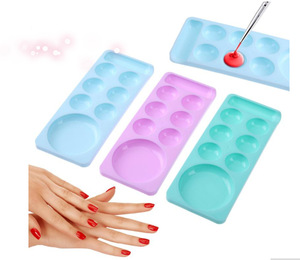 Palette de mélange pour nail art à 8 compartiments, en plastique, pour gel UV, pigments et peinture, pour la manucure et le dessin - Product Image 3
