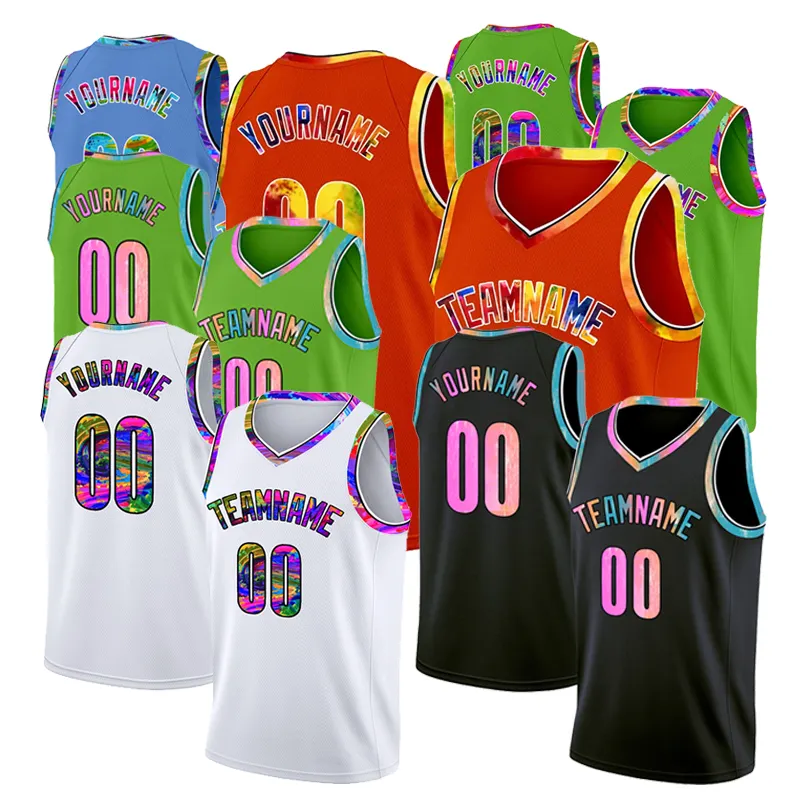 Custom Unique Basketball Jersey Impressão Moda Graffiti Personalizado Sports Outdoor Game Training Shirt Vest para Homens Juventude