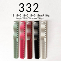 Peigne à cheveux droit double face de qualité supérieure pour salon, à dents fines et larges, indéformable, capacité 332 mèches, manche en plastique