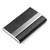 Dompet Kartu Kredit Bisnis Pria, cetak kartu PU Stainless Steel, pemegang kartu, penghalang Laser, kustom, Logo OEM, jumlah besar