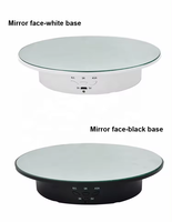 Présentoir rotatif en verre avec miroir de 20cm pour montre en cristal, bijoux, caméra