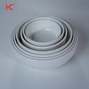 Bulk Sale Korean White Round 5.5'' Salad Bowl Luxury Melamine Tableware Set Restaurant Unbreakable Dinnerware For Rice Noodles