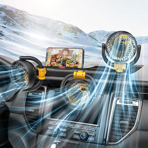 Ventilador de coche F4505 12V 24V USB universal de tres cabezales, silencioso y eléctrico, para refrigeración interior de coches, con material PP. - Product Image 1