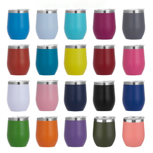 Taza de Acero Inoxidable de Doble Pared con Forma de Huevo de 12 oz, Personalizada con Logotipo de Fábrica, Vaso Térmico Aislado con Tapa - Product Image 5