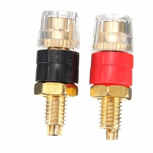 2 uds <span class=keywords><strong>Terminal</strong></span> de cobre para conector <span class=keywords><strong>Banana</strong></span> de 4mm Jack altavoz Cable amplificador conector negro rojo - Product Image 3