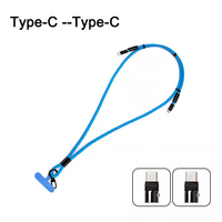 Kabel Pengisi Daya Cepat Tipe-C 60W dengan Tali Leher - Kabel Transfer Data Ponsel Lightning-C, Panjang Dapat Disesuaikan