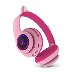 Auriculares inalámbricos con orejas de gato CT66 para niños, venta directa de fábrica