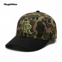 Casquette de baseball 6 panneaux à imprimé camouflage personnalisé, broderie 3D premium, structurée, motif léopard, pour marque et marque privée