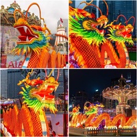 Lanterne Dragon chinois Chine LED Danse du dragon Accessoire de performance Costume de dessin animé Fête du printemps Danses du dragon et du lion