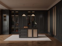 Armoire de chambre à coucher moderne en bois sur mesure, table de toilette autoportante, design au sol durable et écologique pour vêtements