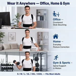 <span class=keywords><strong>Correcteur</strong></span> de posture réglable pour femmes et hommes, ceinture de soutien lombaire respirante, attelle de clavicule et de colonne vertébrale, soulagement des douleurs dorsales - Product Image 3