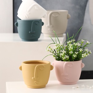 Design unique en forme de <span class=keywords><strong>visage</strong></span> décoration de balcon pour la maison jardinière succulente pots de fleurs en <span class=keywords><strong>terre</strong></span> <span class=keywords><strong>cuite</strong></span> personnalisés - Product Image 4