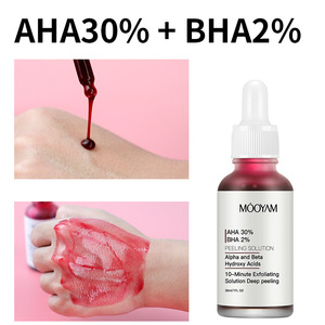Suero Facial de <span class=keywords><strong>30</strong></span> ml con Ácidos de Frutas <span class=keywords><strong>AHA</strong></span> <span class=keywords><strong>BHA</strong></span>, Cuidado Facial, Limpieza de Poros, Suavizante de Cutículas, Iluminador, Exfoliante Profundo, Vegano - Product Image 2