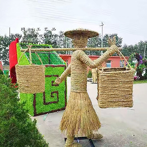 Artesanías de Paja con Figuras Agrícolas, Diseños de Animales de Dibujos Animados Tejidos a Mano, Espantapájaros de Estilo Chino para Festivales de Arte - Product Image 1
