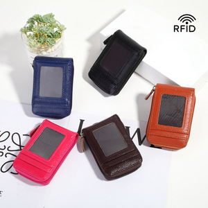 Tarjetero Mini <span class=keywords><strong>de</strong></span> Piel <span class=keywords><strong>de</strong></span> Lichi con Bloqueo RFID para <span class=keywords><strong>Mujer</strong></span>, con 11 Ranuras y Bolsillo para Monedas, para Viajes y Uso Diario - Product Image 3